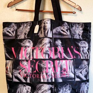 Victoria Secret Bombshell Tote Black and White with Pink Lettering New with Tags